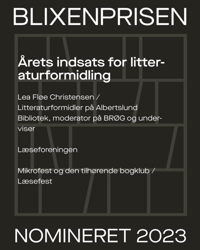 De nominerede til Blixenprisen inden for kategorien litteraturformidling